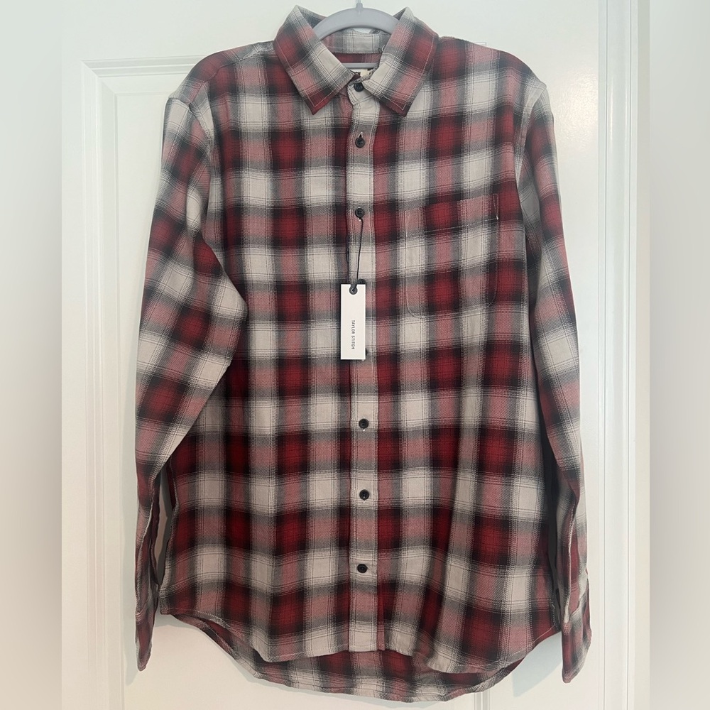 [NWT] Taylor Stitch M The California in Brick Plaid Ombre